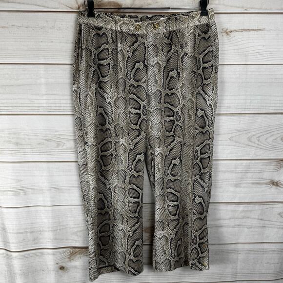 Michael Kors Snake Print Wide Leg Pull On Pants Size XL - Picture 1 of 7